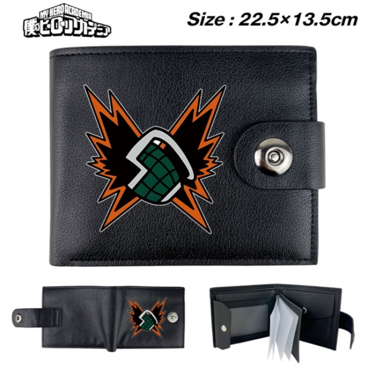 My Hero Academia Animation snap fastener black pickup bag wallet 22.5X13.5CM