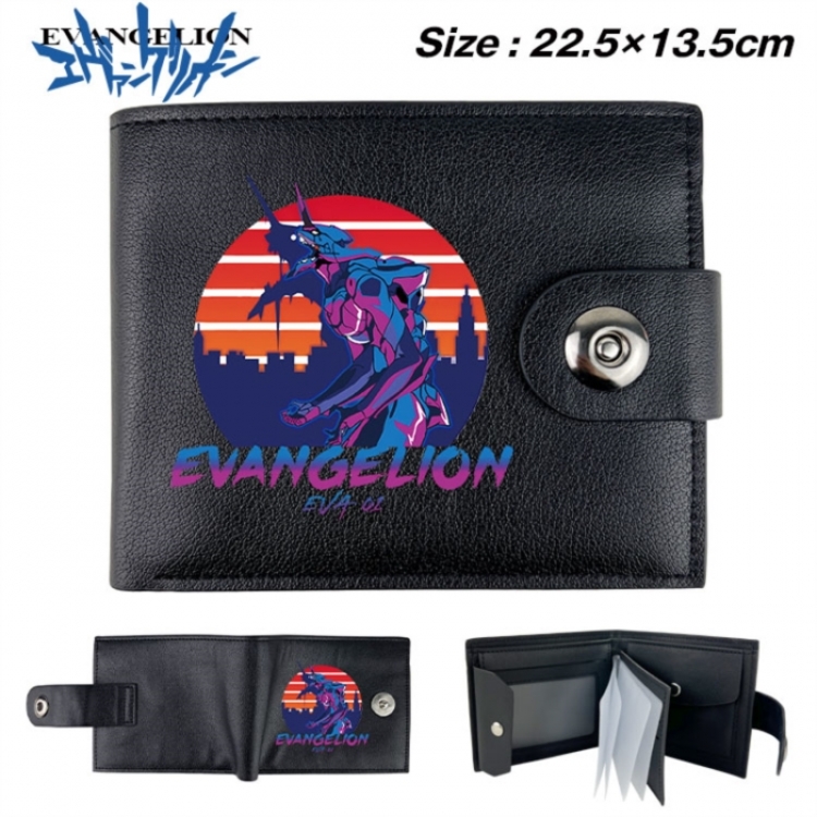 EVA Animation snap fastener black pickup bag wallet 22.5X13.5CM