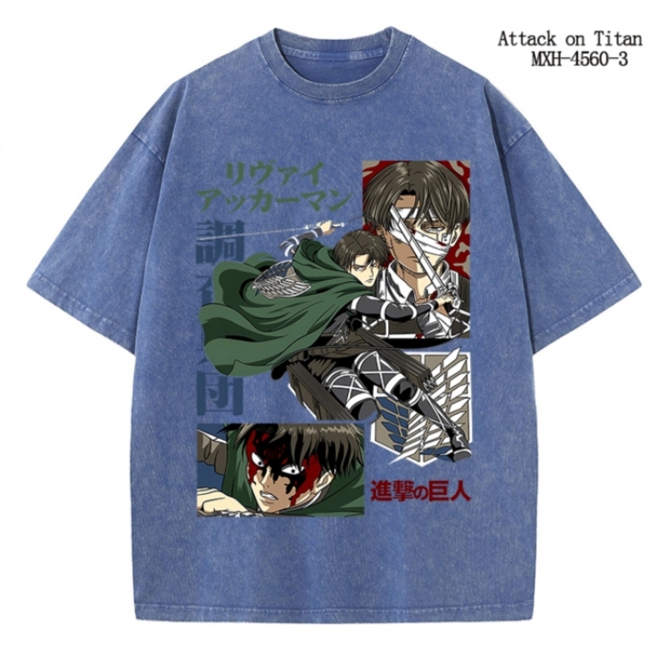 Shingeki no Kyojin Anime peripheral pure cotton washed and worn T-shirt from S to 2XL