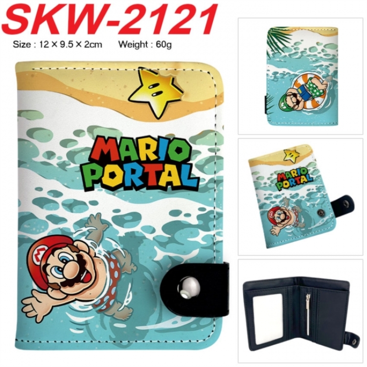 Super Mario Anime vertical button folding wallet 12X9.5X2CM 60g