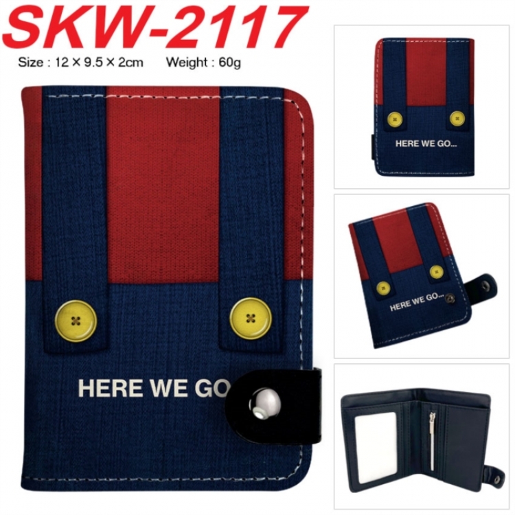 Super Mario Anime vertical button folding wallet 12X9.5X2CM 60g