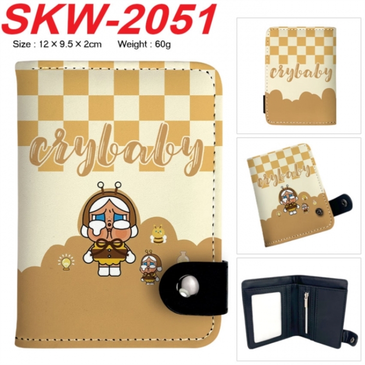 Cry Baby Anime vertical button folding wallet 12X9.5X2CM 60g
