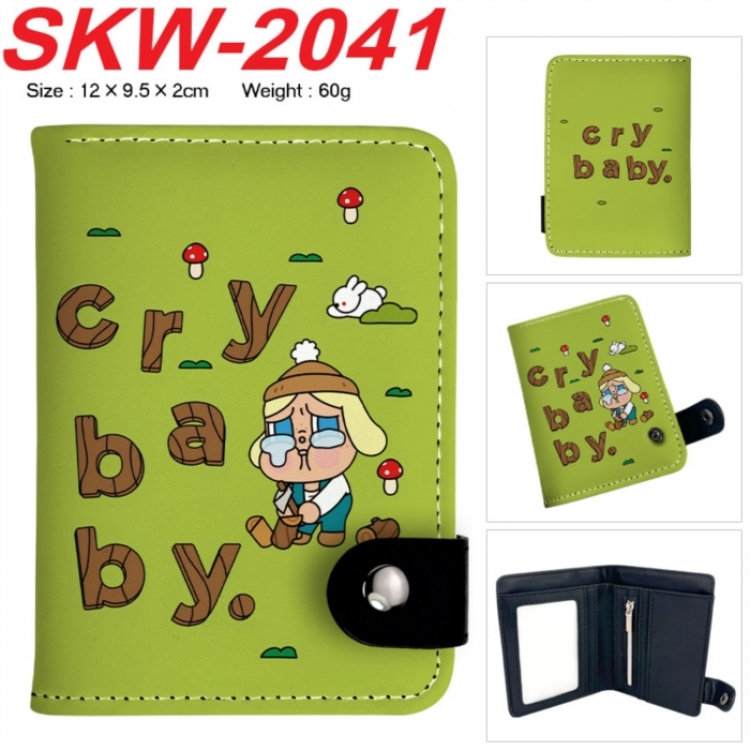 Cry Baby Anime vertical button folding wallet 12X9.5X2CM 60g