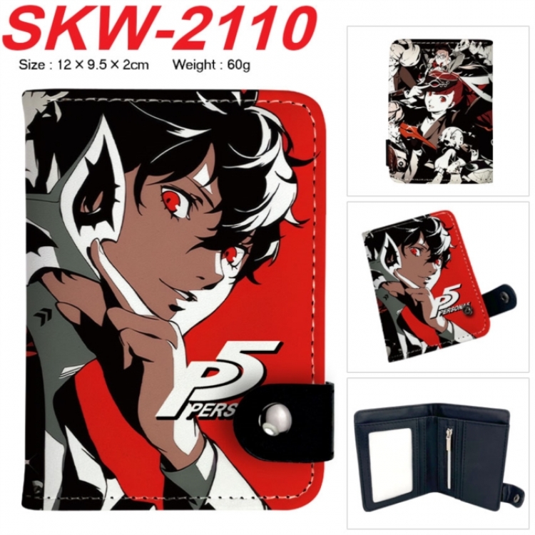 Megami Ibunroku Persona Anime vertical button folding wallet 12X9.5X2CM 60g