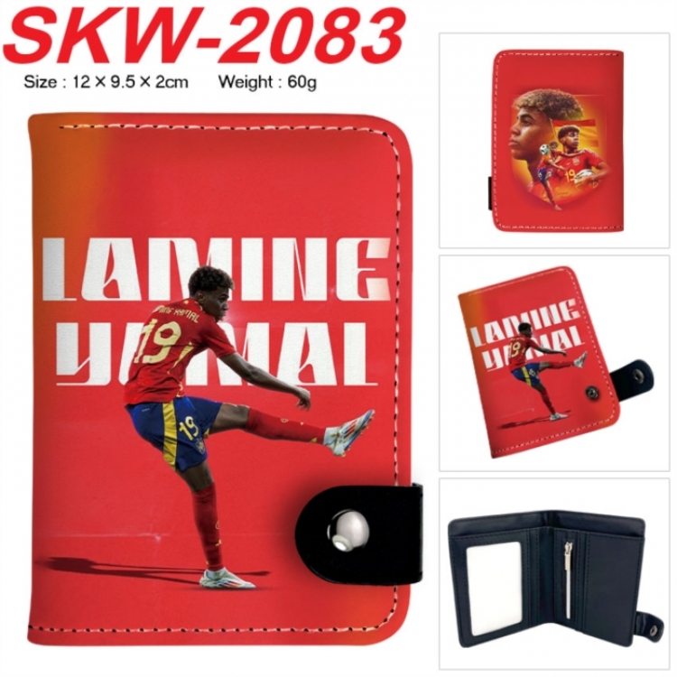 Football star Anime vertical button folding wallet 12X9.5X2CM 60g