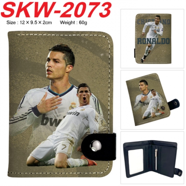 Football star Anime vertical button folding wallet 12X9.5X2CM 60g