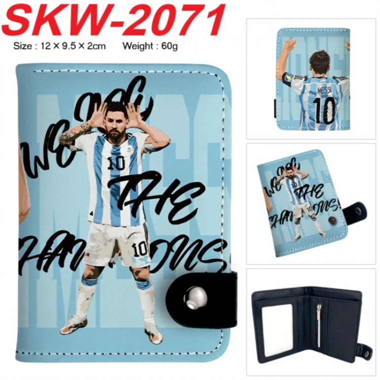Football star Anime vertical button folding wallet 12X9.5X2CM 60g