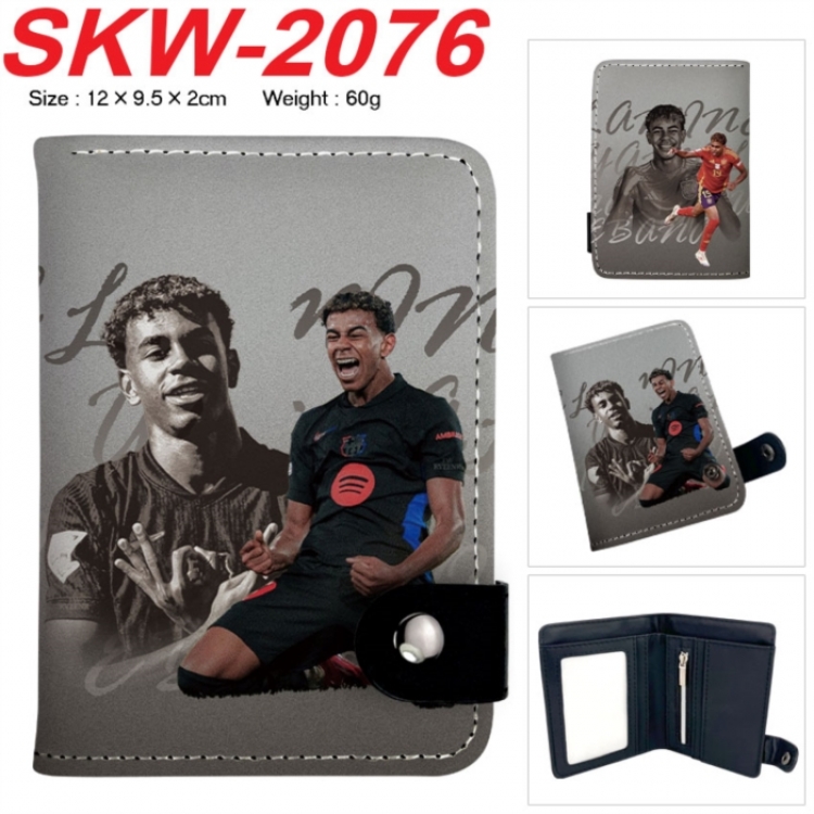 Football star Anime vertical button folding wallet 12X9.5X2CM 60g