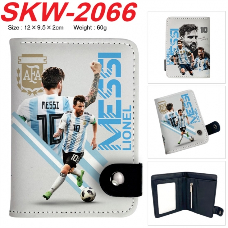 Football star Anime vertical button folding wallet 12X9.5X2CM 60g