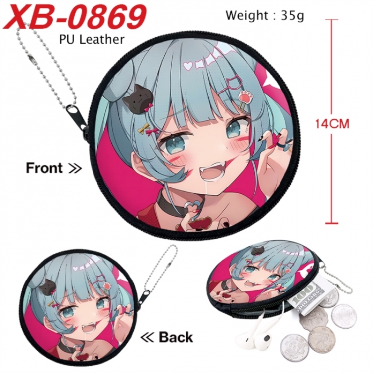Hatsune Miku Anime PU leather material circular zipper zero wallet 14cm