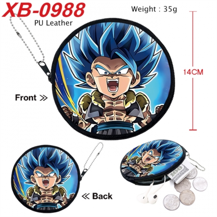 DRAGON BALL Anime PU leather material circular zipper zero wallet 14cm