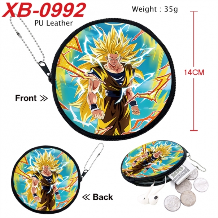 DRAGON BALL Anime PU leather material circular zipper zero wallet 14cm