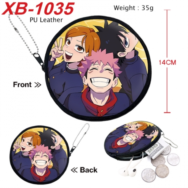 Jujutsu Kaisen Anime PU leather material circular zipper zero wallet 14cm