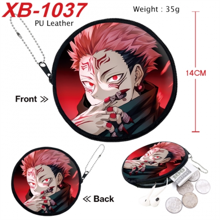 Jujutsu Kaisen Anime PU leather material circular zipper zero wallet 14cm