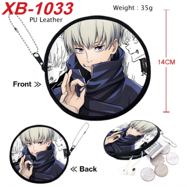 Jujutsu Kaisen Anime PU leather material circular zipper zero wallet 14cm