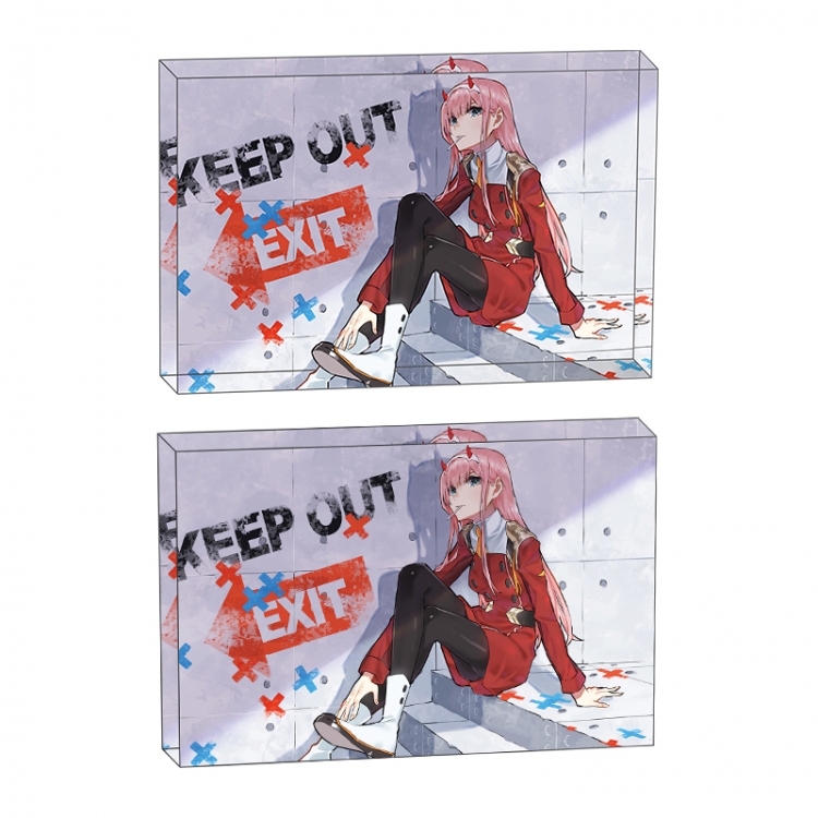 DARLING in the FRANX Anime game acrylic card brick desktop decoration 8X12X1.2cm