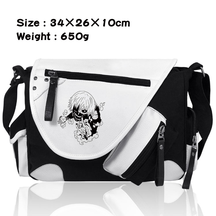 Tokyo Ghoul Anime PU Colorblock Leather Shoulder Crossbody Bag 34x26x10cm