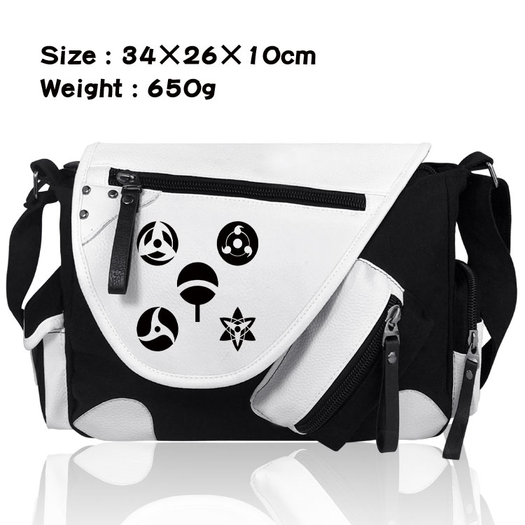 Naruto Anime PU Colorblock Leather Shoulder Crossbody Bag 34x26x10cm