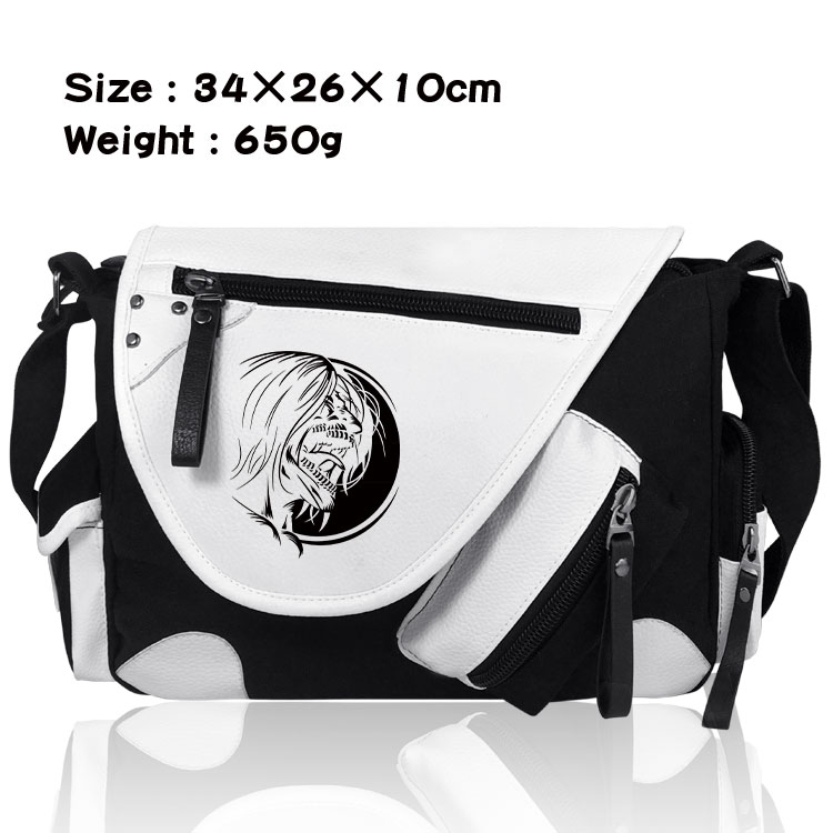 Shingeki no Kyojin Anime PU Colorblock Leather Shoulder Crossbody Bag 34x26x10cm
