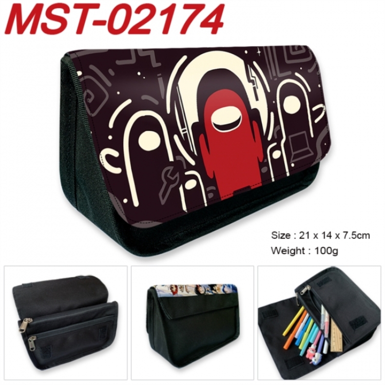 Among us  Anime Velcro canvas zipper pencil case Pencil Bag 21x14x7.5cm