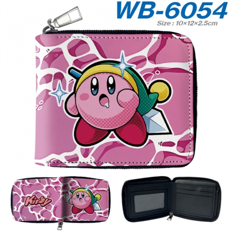 Kirby Anime color short full zip folding wallet 10x12x2.5cm