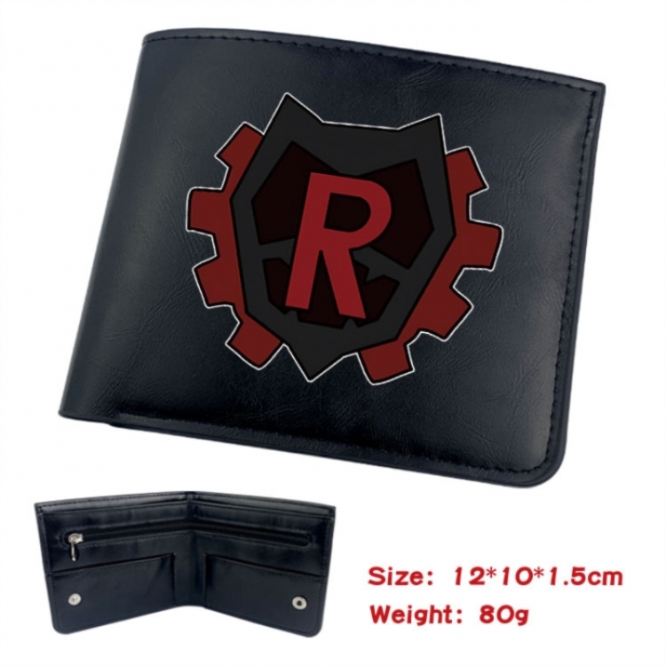 My Hero Academia Animation soft leather inner buckle black leather wallet 12X10X1.5CM