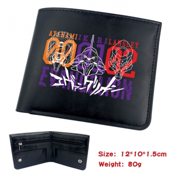 EVA  Animation soft leather inner buckle black leather wallet 12X10X1.5CM
