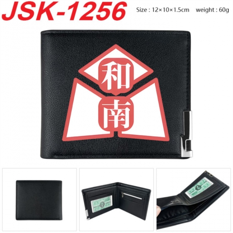 Haikyuu!! Animation magnetic buckle black leather wallet 12X10X1.5CM 