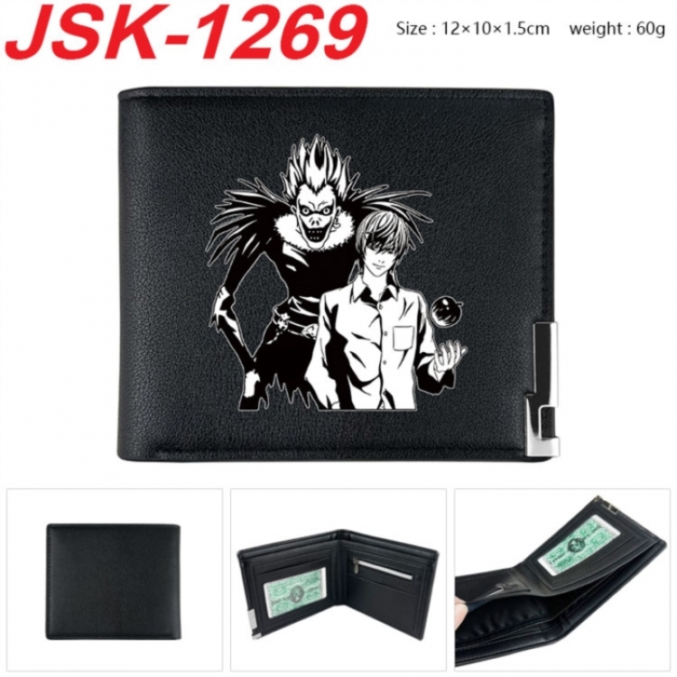 Death note Animation magnetic buckle black leather wallet 12X10X1.5CM 