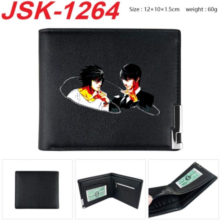 Death note Animation magnetic buckle black leather wallet 12X10X1.5CM 