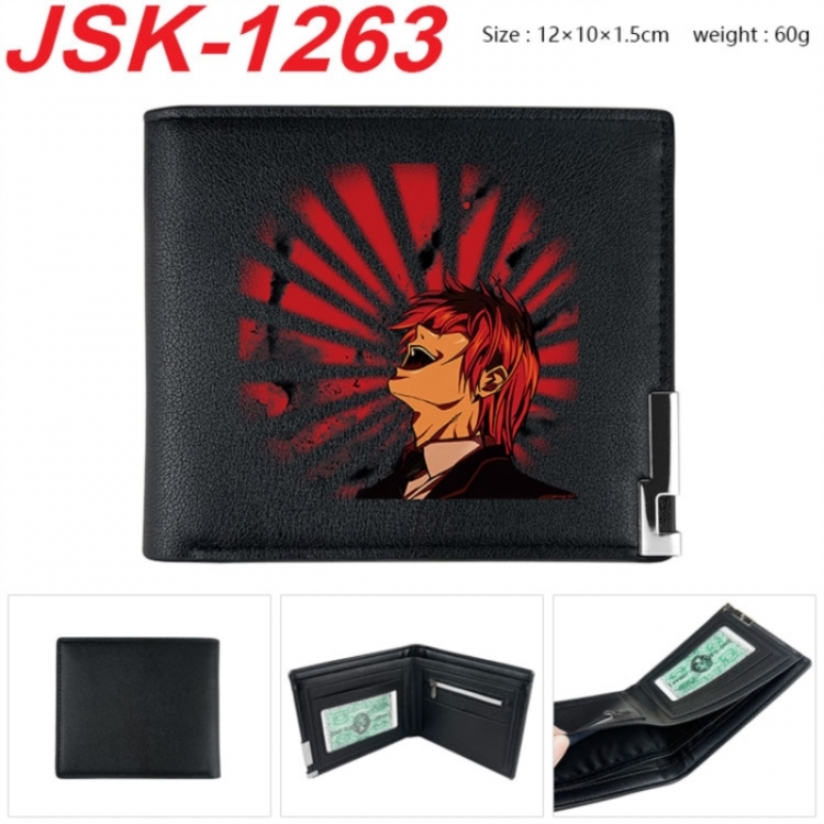 Death note Animation magnetic buckle black leather wallet 12X10X1.5CM 