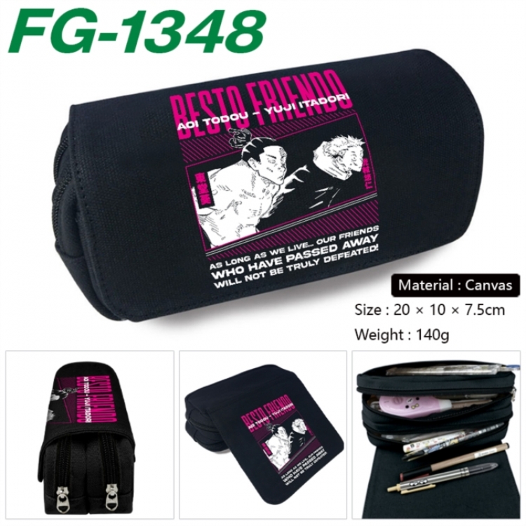 Jujutsu Kaisen Animation color PU leather half fold wallet 11.5X9X2CM