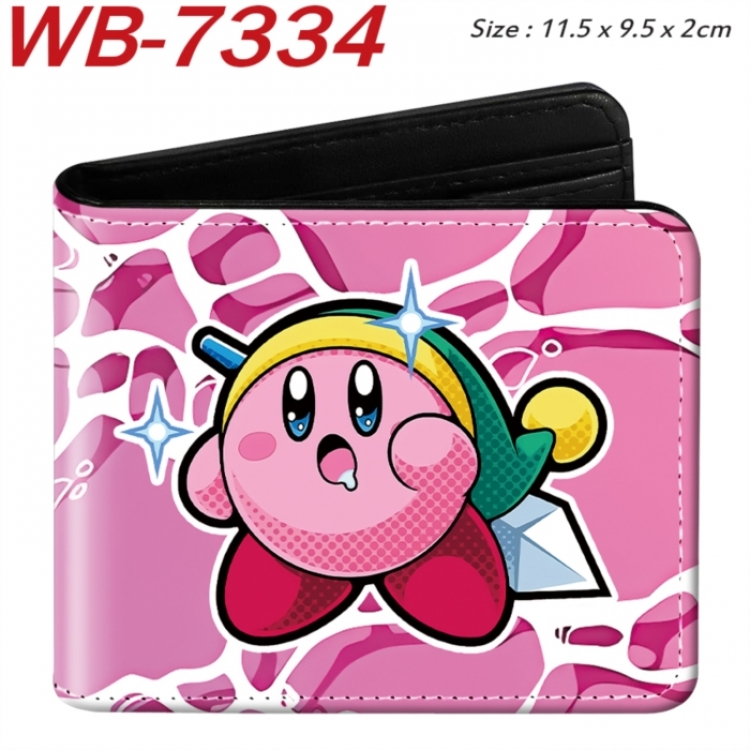 Kirby Animation color PU leather half fold wallet 11.5X9X2CM