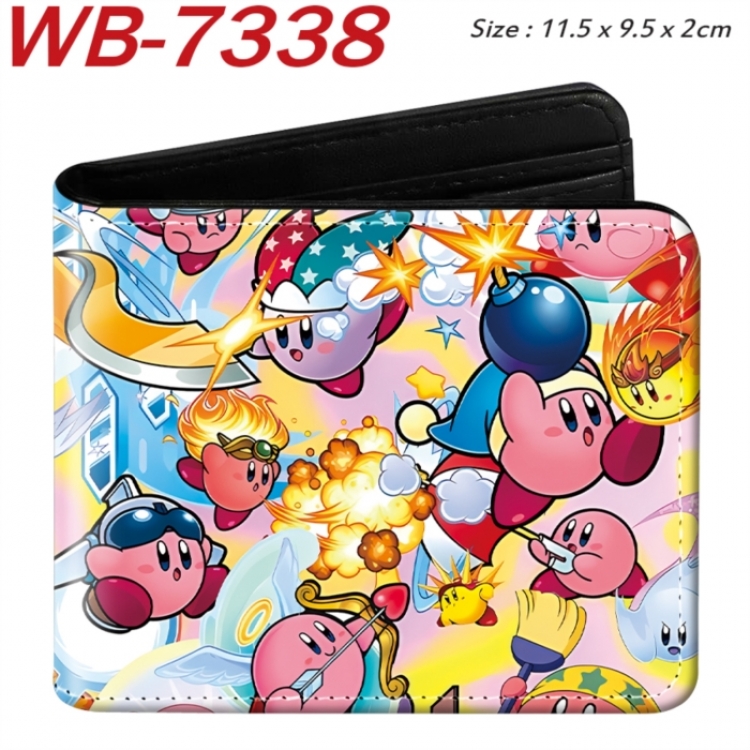 Kirby Animation color PU leather half fold wallet 11.5X9X2CM