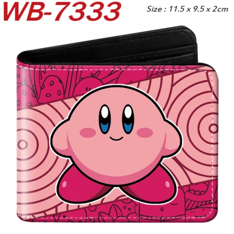Kirby Animation color PU leather half fold wallet 11.5X9X2CM