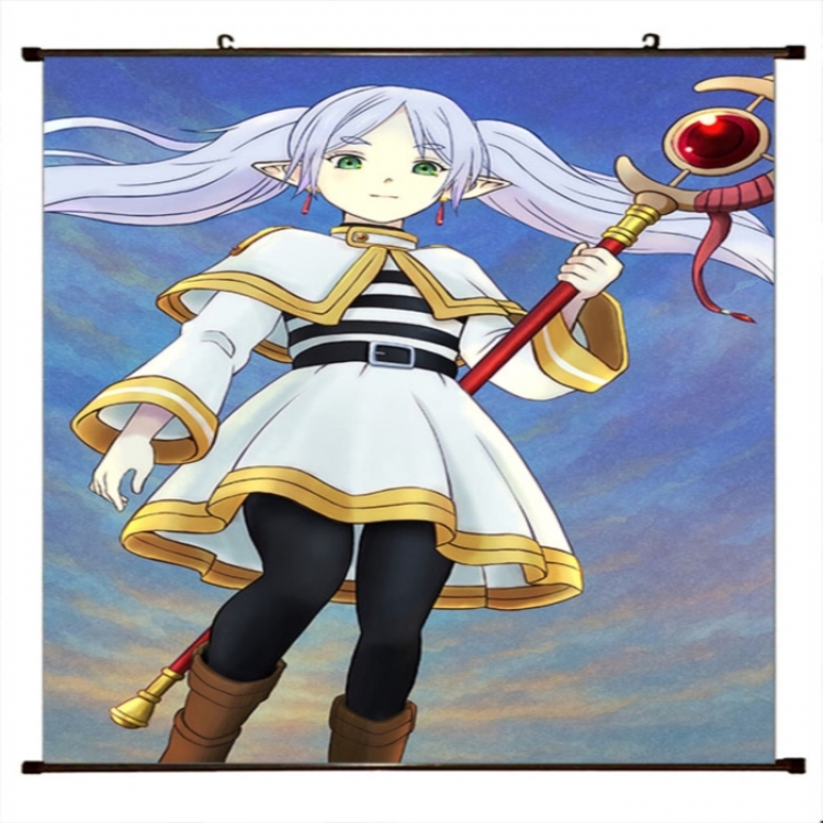 Frieren: Beyond Journey's Anime black Plastic rod Cloth painting Wall Scroll 60X90CM 