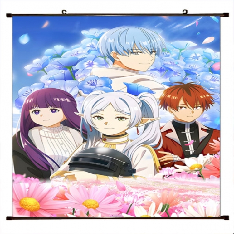 Frieren: Beyond Journey's Anime black Plastic rod Cloth painting Wall Scroll 60X90CM 