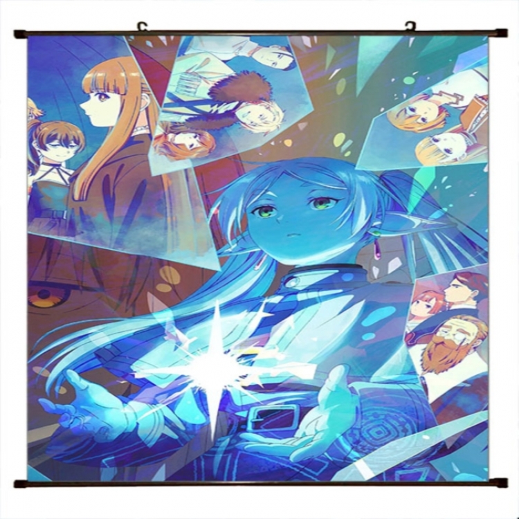 Frieren: Beyond Journey's Anime black Plastic rod Cloth painting Wall Scroll 60X90CM 