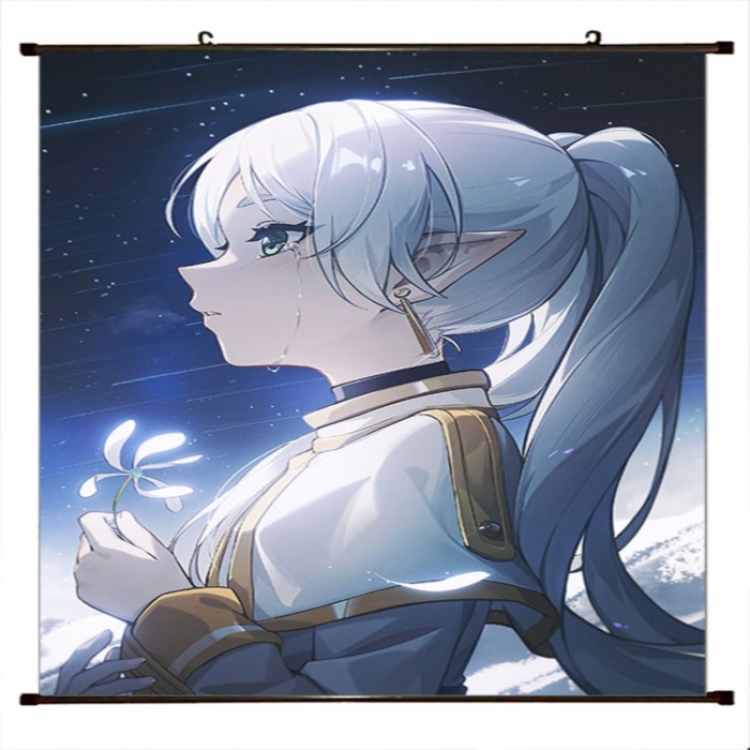 Frieren: Beyond Journey's Anime black Plastic rod Cloth painting Wall Scroll 60X90CM 