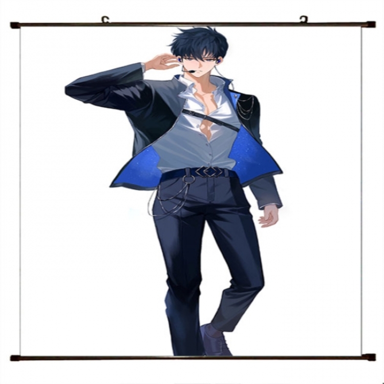 Solo Leveling:Arise Anime black Plastic rod Cloth painting Wall Scroll 60X90CM 