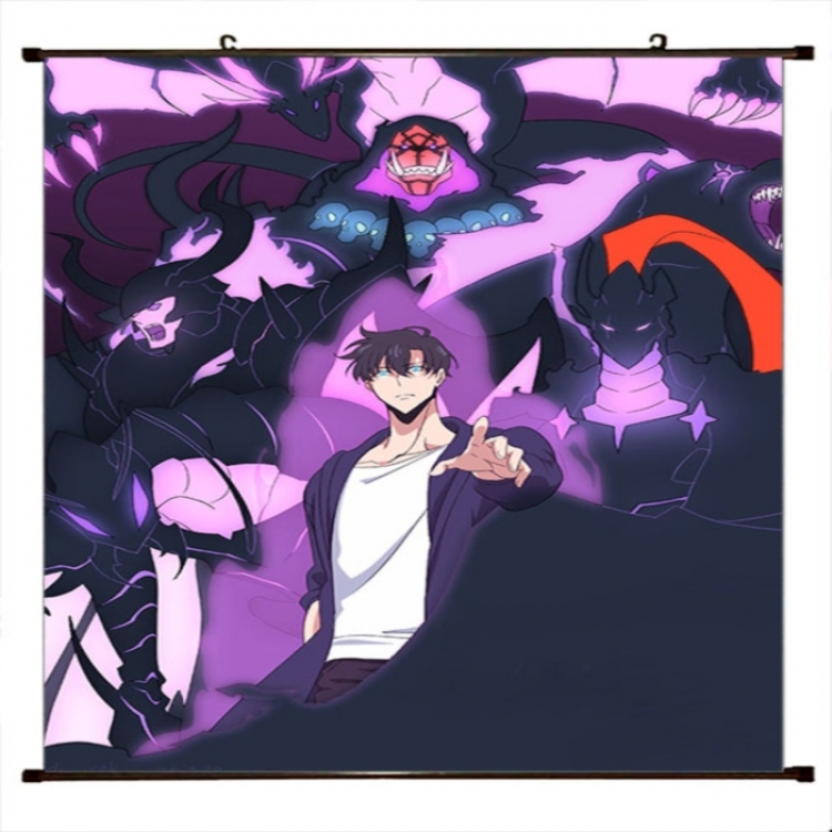 Solo Leveling:Arise Anime black Plastic rod Cloth painting Wall Scroll 60X90CM 