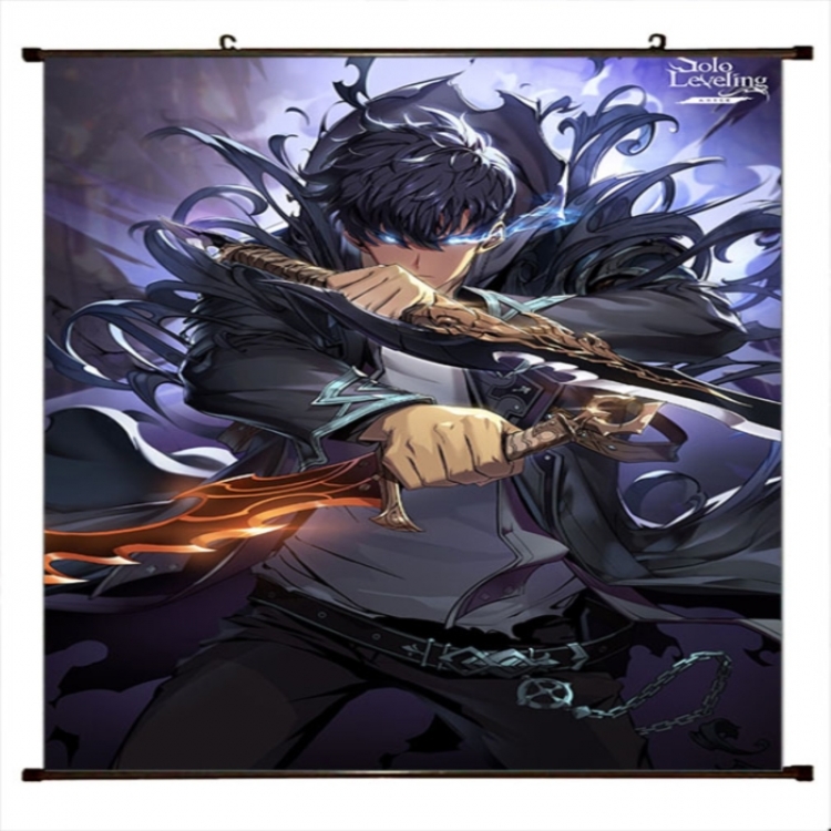 Solo Leveling:Arise Anime black Plastic rod Cloth painting Wall Scroll 60X90CM 
