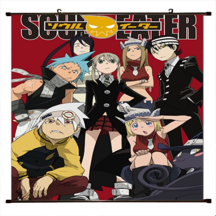 Soul Eater Anime black Plastic rod Cloth painting Wall Scroll 60X90CM 