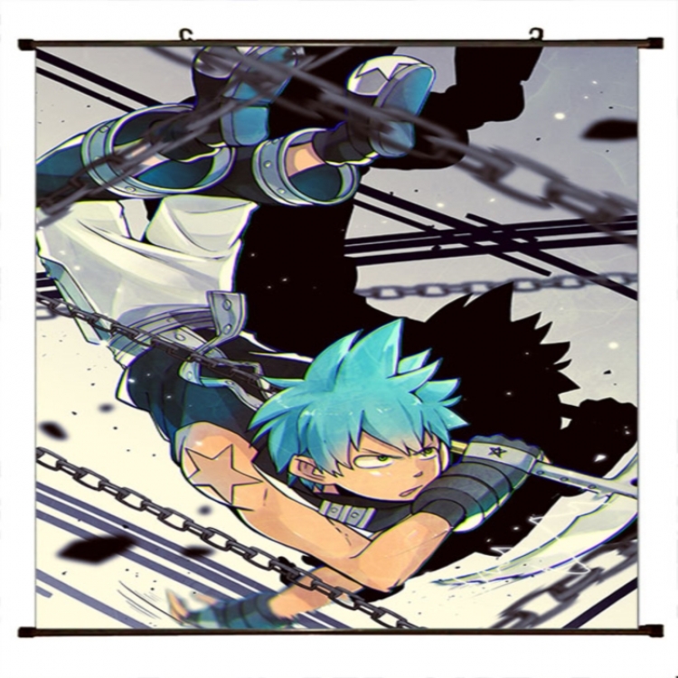Soul Eater Anime black Plastic rod Cloth painting Wall Scroll 60X90CM 