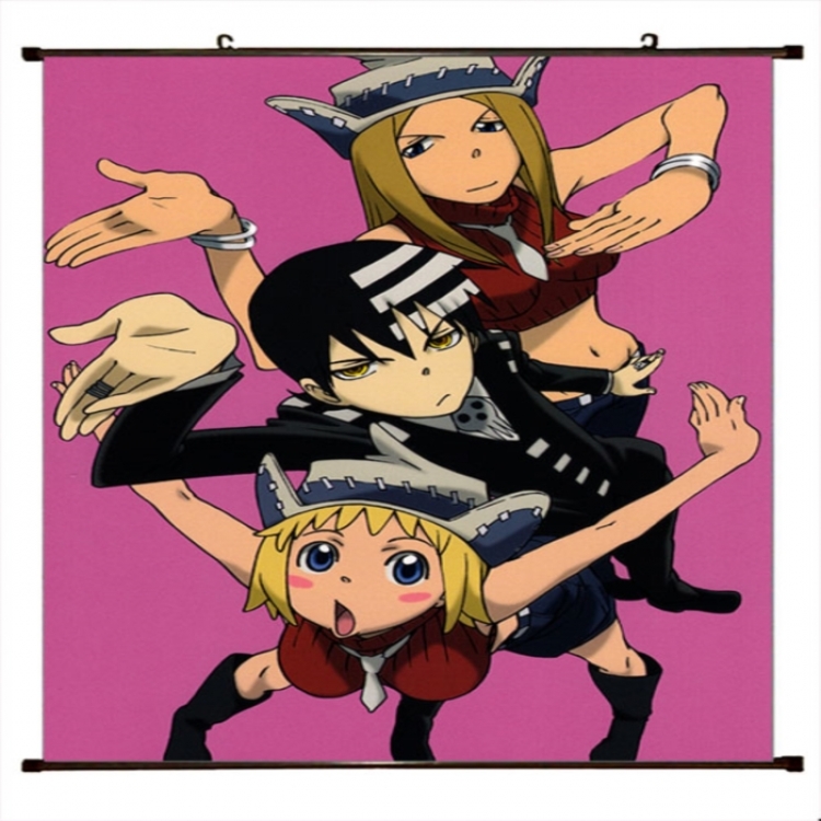 Soul Eater Anime black Plastic rod Cloth painting Wall Scroll 60X90CM 