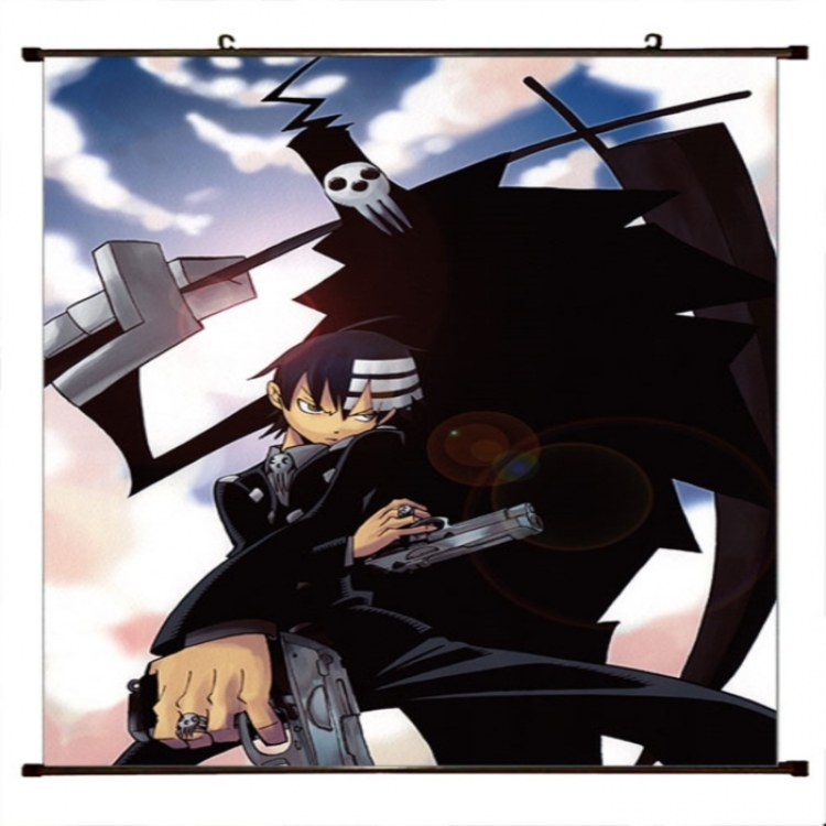 Soul Eater Anime black Plastic rod Cloth painting Wall Scroll 60X90CM 