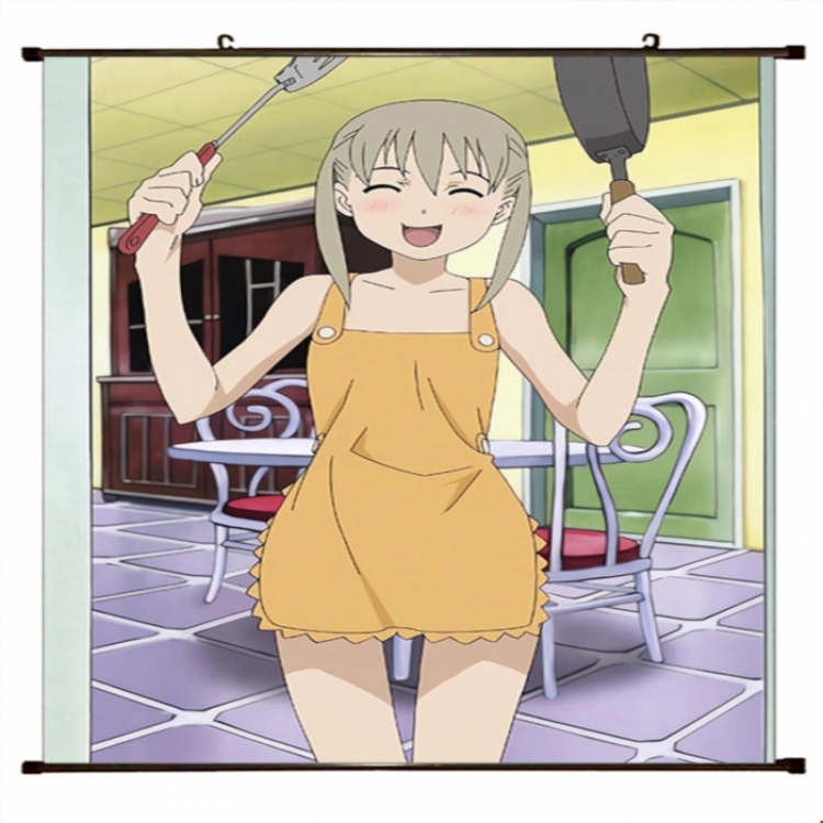 Soul Eater Anime black Plastic rod Cloth painting Wall Scroll 60X90CM 