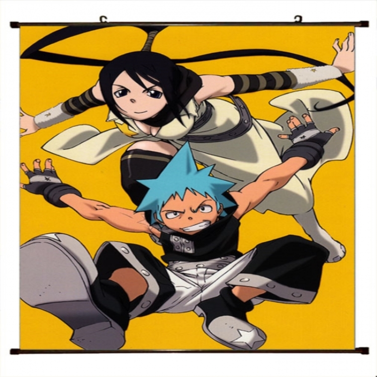 Soul Eater Anime black Plastic rod Cloth painting Wall Scroll 60X90CM 