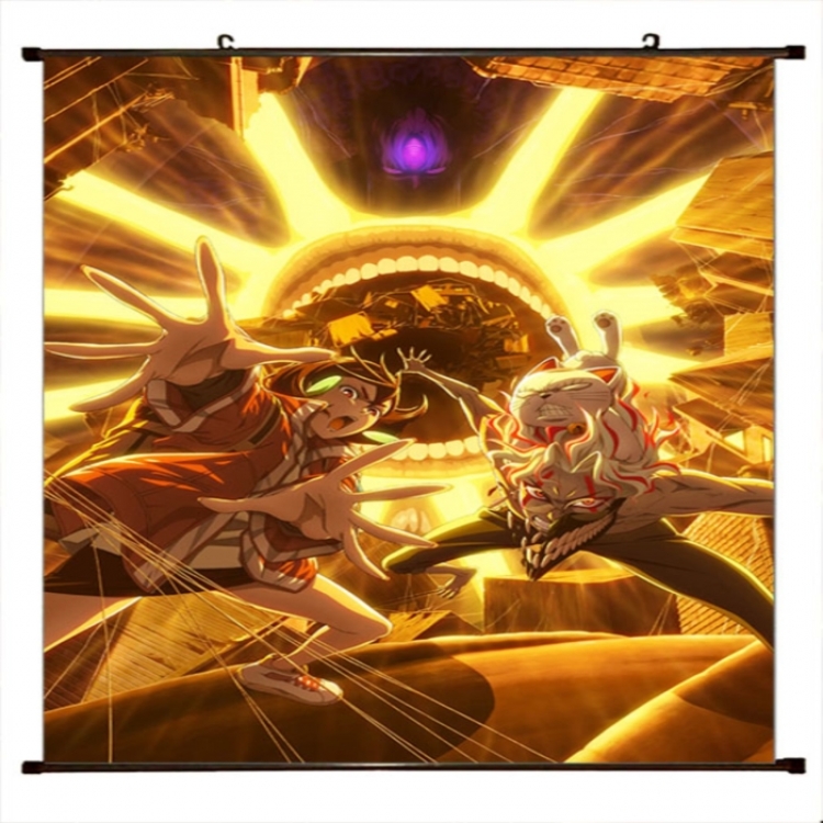 DANDADAN Anime black Plastic rod Cloth painting Wall Scroll 60X90CM 