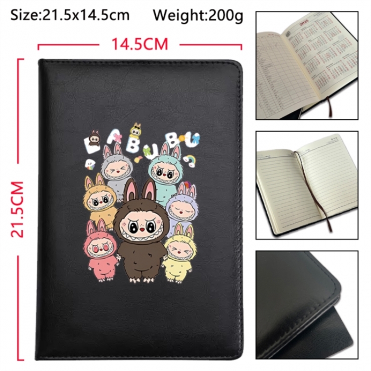 Labubu Anime Printed PU Car Thread Notebook Hard Cover 21.5x14.5cm